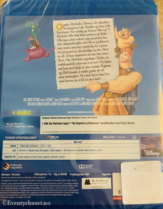 Disney Blu-Ray. Herkules. Ny I Plast! Blu-Ray Disc