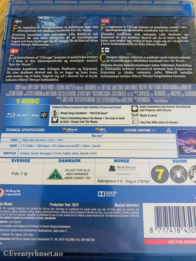 Disney Blu Ray. Info The Woods. Blu-Ray Disc
