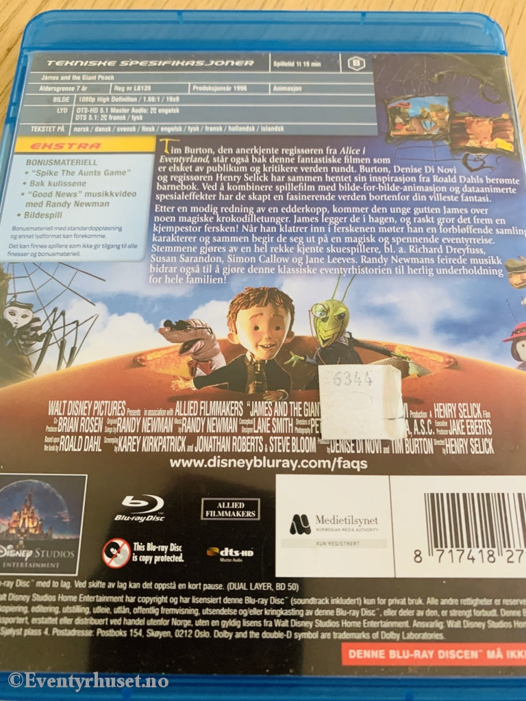 Disney Blu-Ray. James And The Giant Peach. 1996. Blu-Ray Disc
