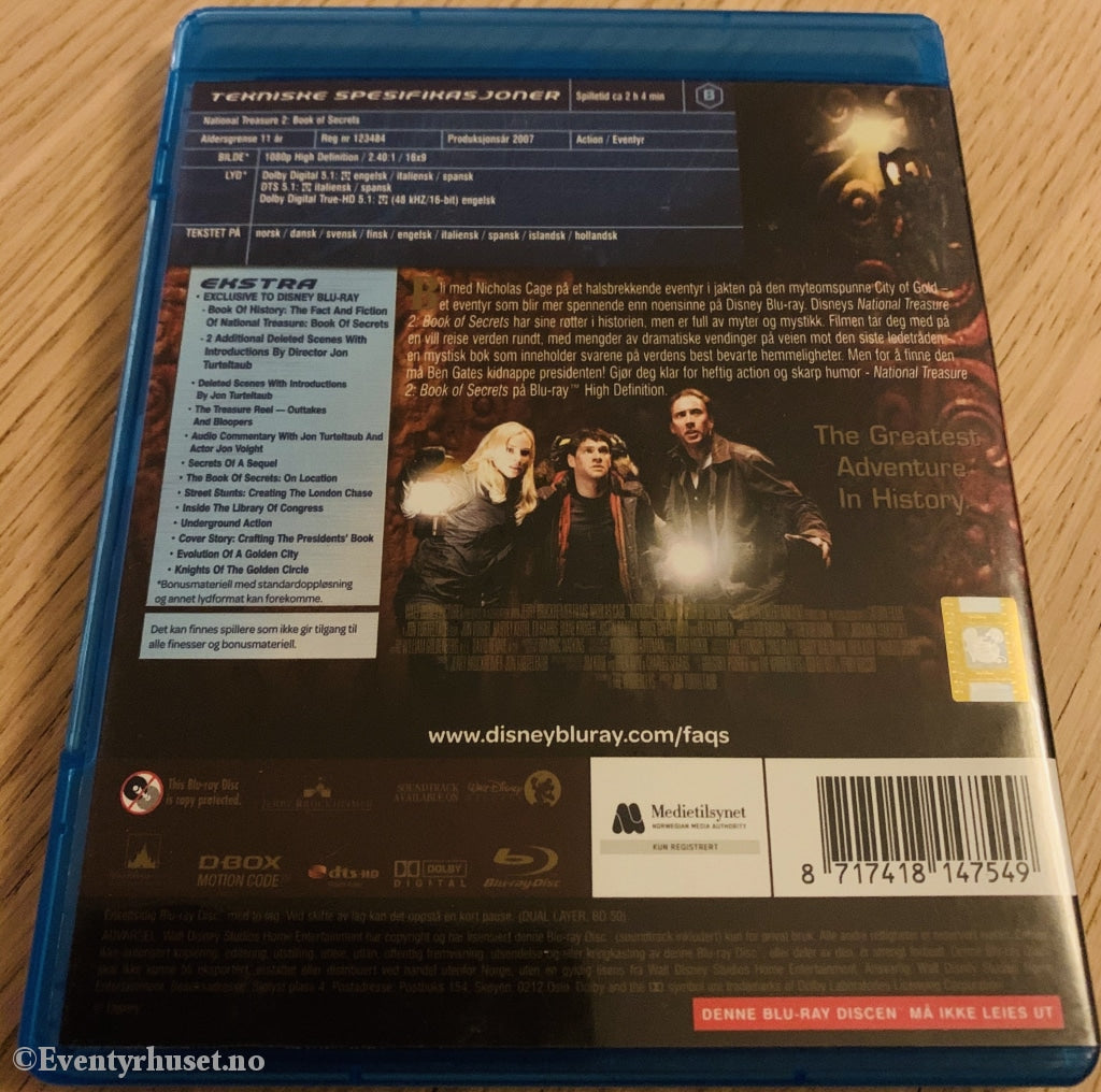 Disney Blu-Ray. National Treasure 2. Blu-Ray Disc