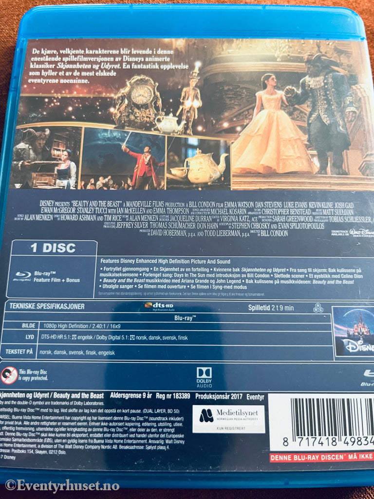 Disney Blu Ray. Skjønnheten Og Udyret. Blu-Ray Disc