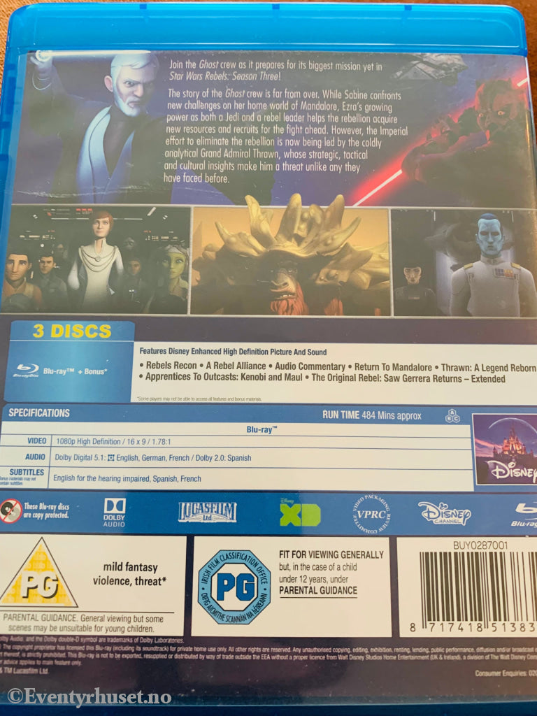 Disney Blu Ray Star Wars Rebels. Sesong 3. Blu-Ray Disc