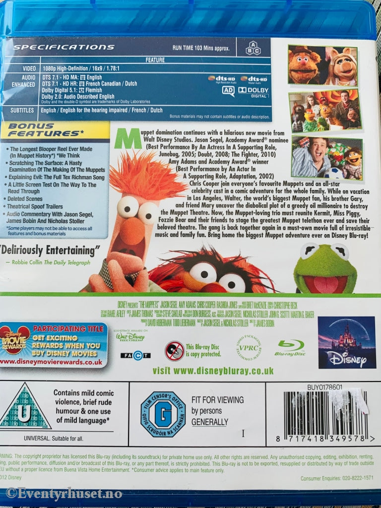 Disney Blu-Ray. The Muppets. Blu-Ray Disc