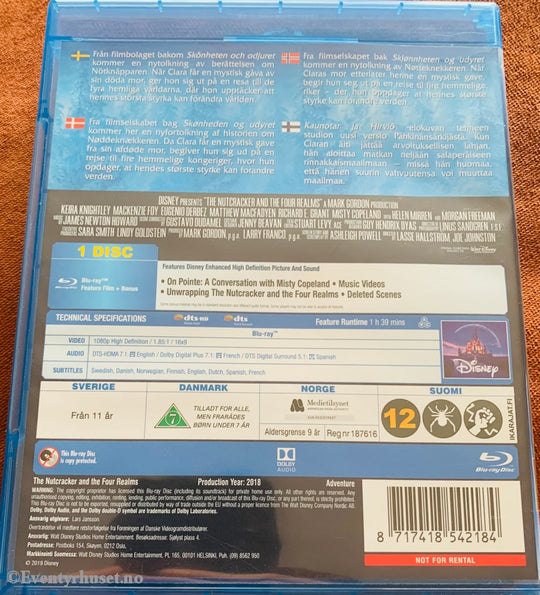 Disney Blu-Ray. The Nutcracker And Four Realms. Blu-Ray Disc
