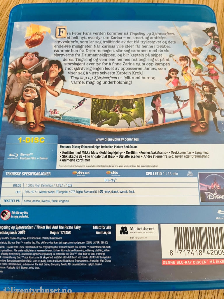 Disney Blu-Ray. Tingeling - Sjørøverfeen. Blu-Ray Disc