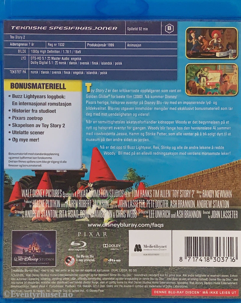 Disney Blu-Ray. Toy Story 2. Blu-Ray Disc