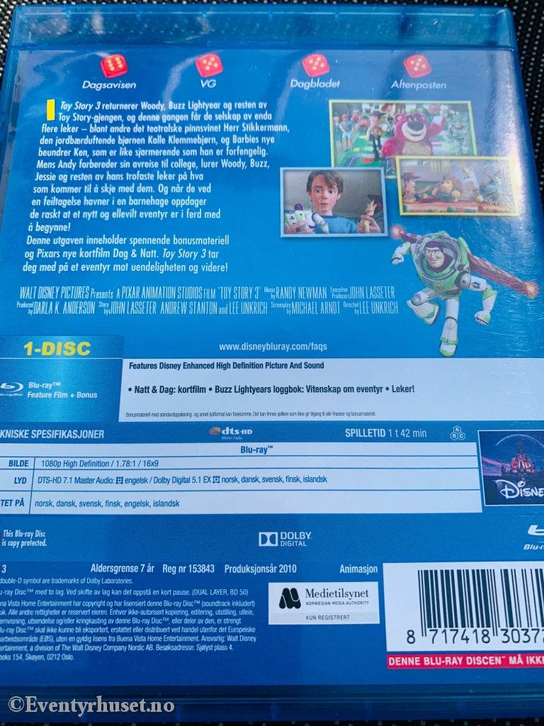 Disney Blu-Ray. Toy Story 3. Blu-Ray Disc