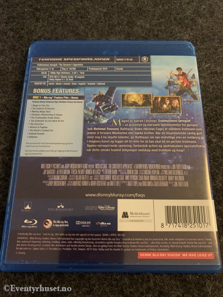 Disney Blu-Ray. Trollmannens Læregutt. 2010. Blu-Ray Disc