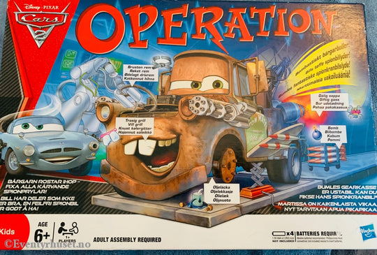 Disney Brettspill. Cars 2 Operation (Biler). Brettspill