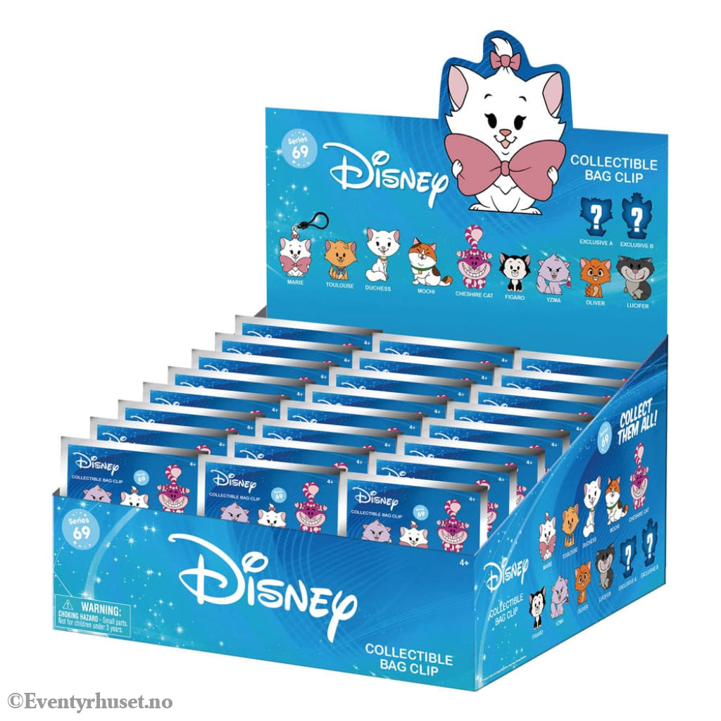 Disney Cats 3D Foam Bag Clips Series 69 Display (24) Fashion & Accessories