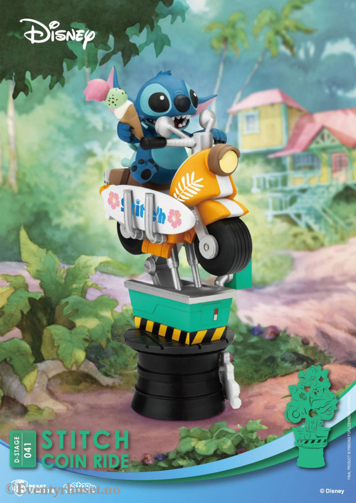 Disney D-Stage PVC Diorama Stitch Coin Ride 16 cm Collectibles