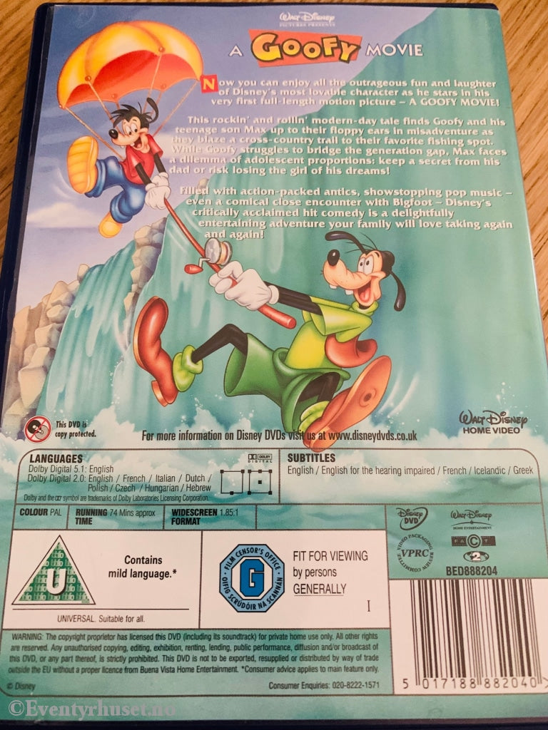 Disney Dvd. A Goofy Movie (En Langbeint Film). 1995. Dvd