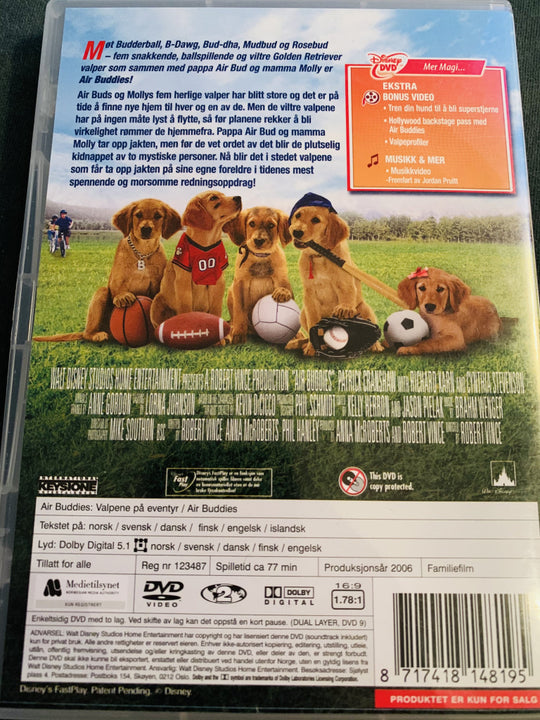 Disney Dvd. Air Buddies - Valpene På Eventyr. 2006. Dvd