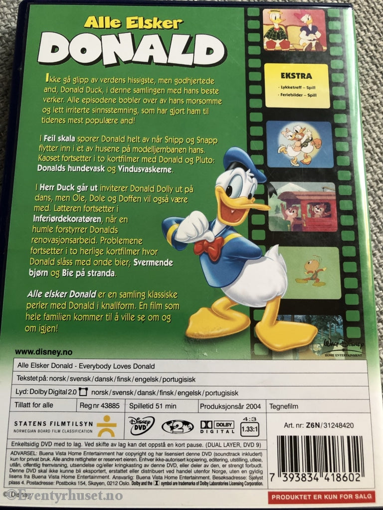 Disney Dvd. Alle Elsker Donald. 2004. Dvd