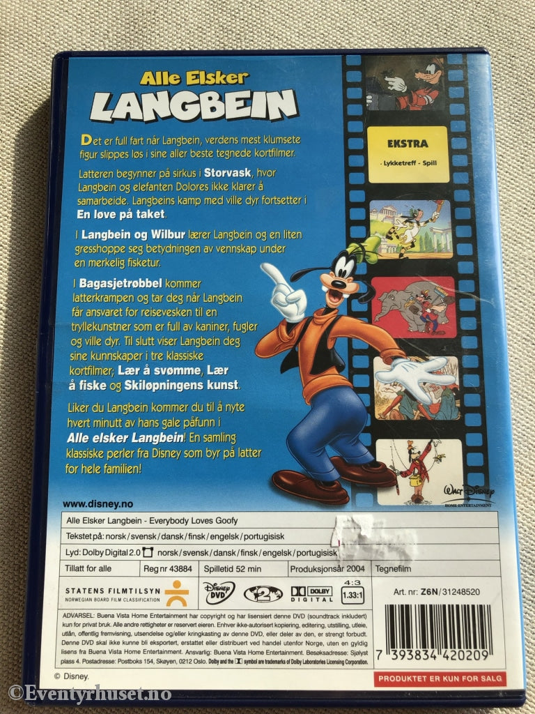 Disney Dvd. Alle Elsker Langbein. 2004. Dvd
