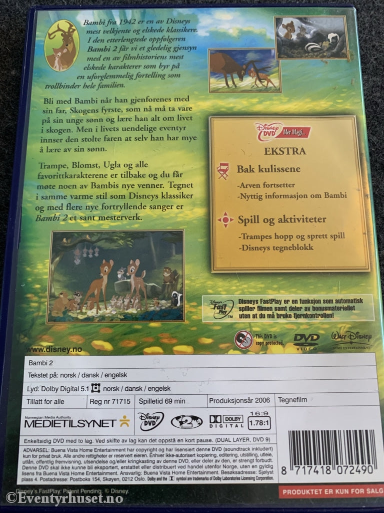 Disney Dvd. Bambi 2. Dvd