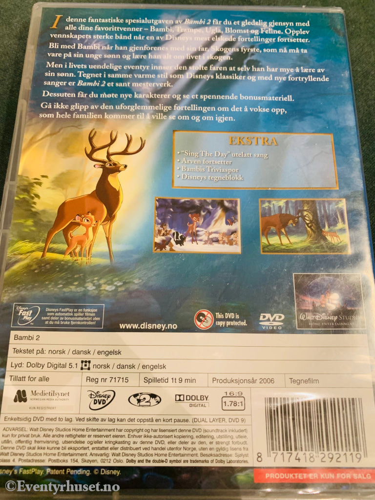Disney Dvd. Bambi 2. Ny I Plast! Dvd