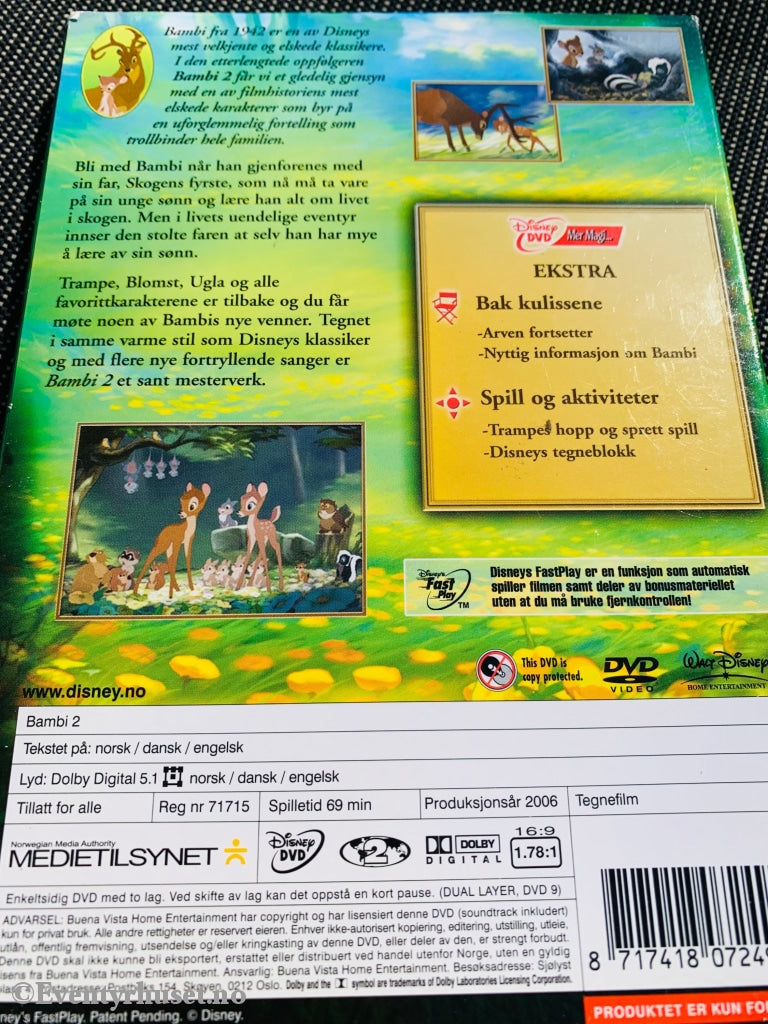Disney Dvd. Bambi 2. Slipcase. Dvd