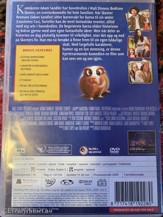 Disney Dvd. Bedtime Stories. 2008. Dvd