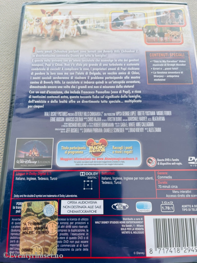 Disney Dvd. Beverly Hills Chihuahua 2. 2010. Dvd