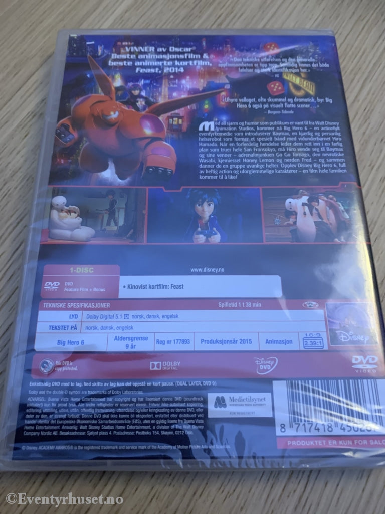 Disney Dvd. Big Hero 6. Ny I Plast! Dvd