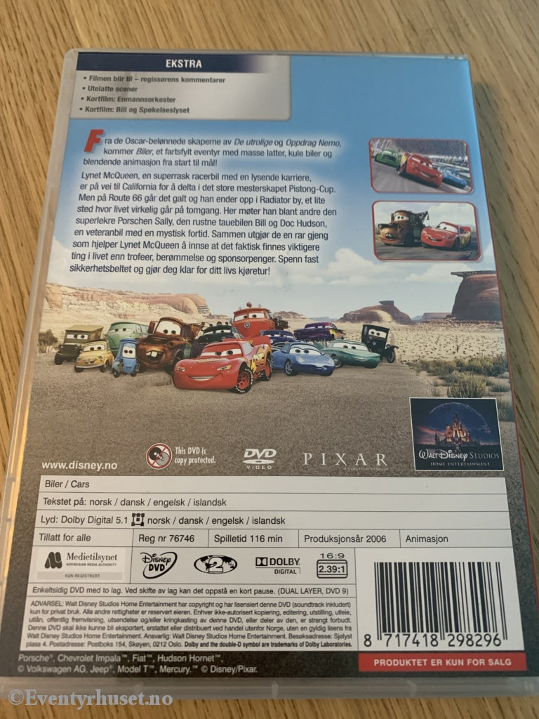 Disney Dvd. Biler - Cars. Dvd