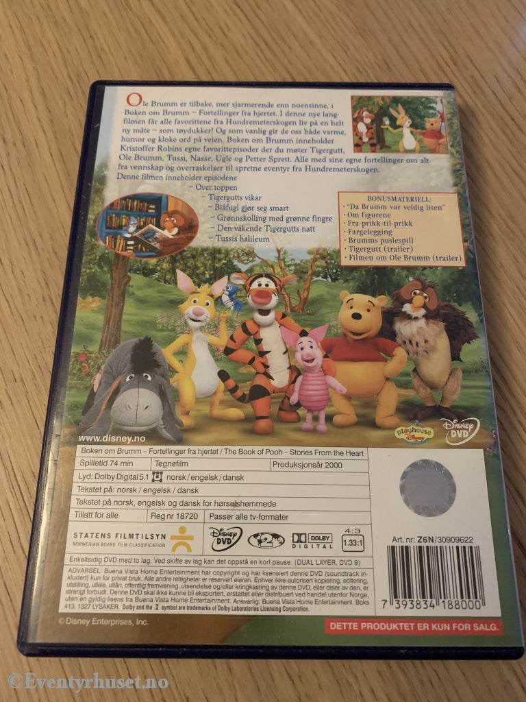 Disney Dvd. Boken Brumm - Fortellinger Fra Hjertet. 2000. Dvd