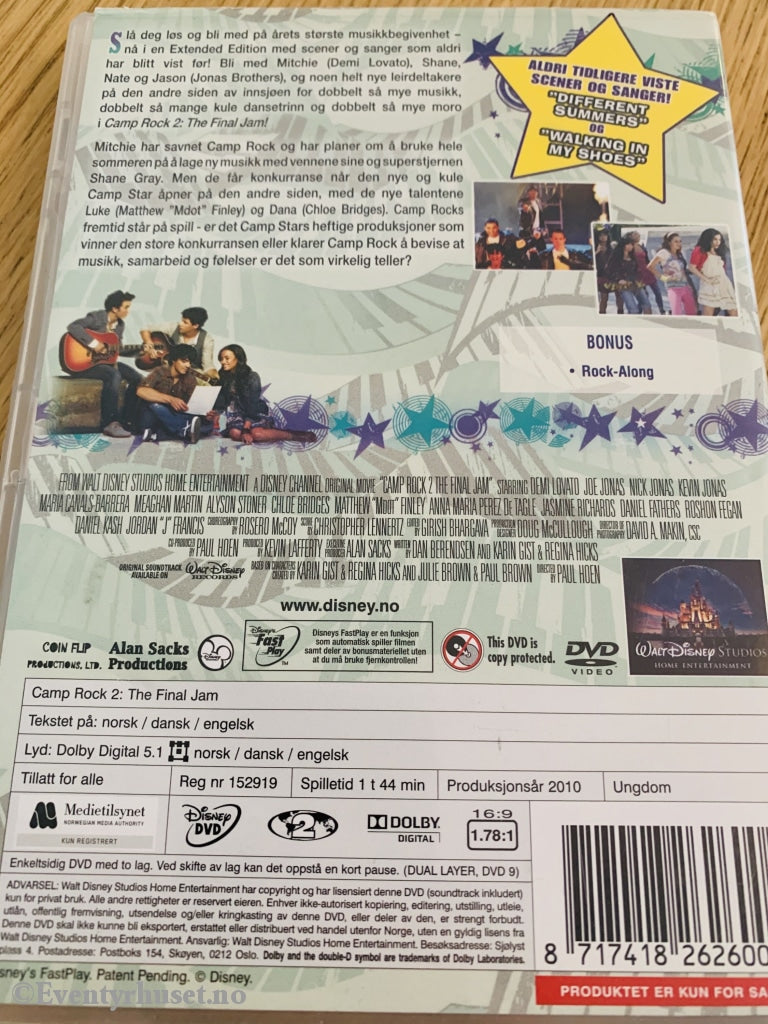 Disney Dvd. Camp Rock 2 - The Final Jam. Dvd