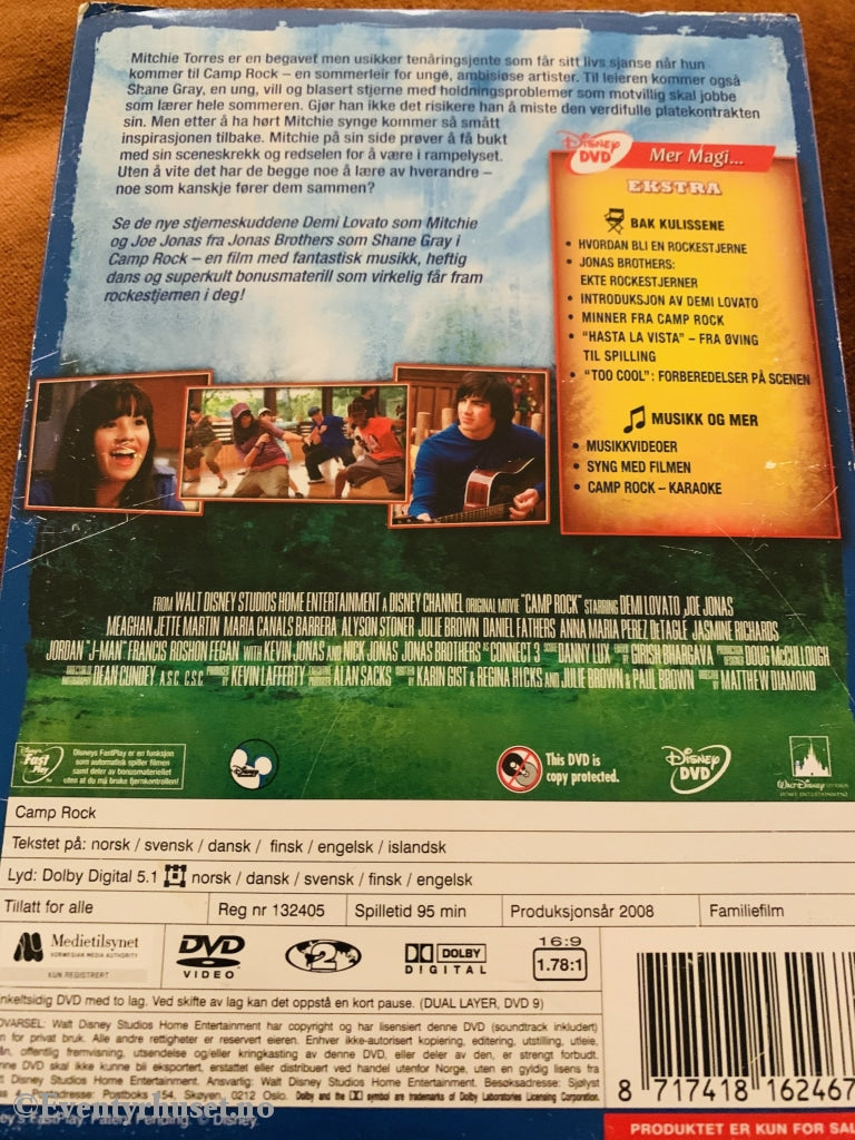 Disney Dvd. Camp Rock. Slipcase. Dvd