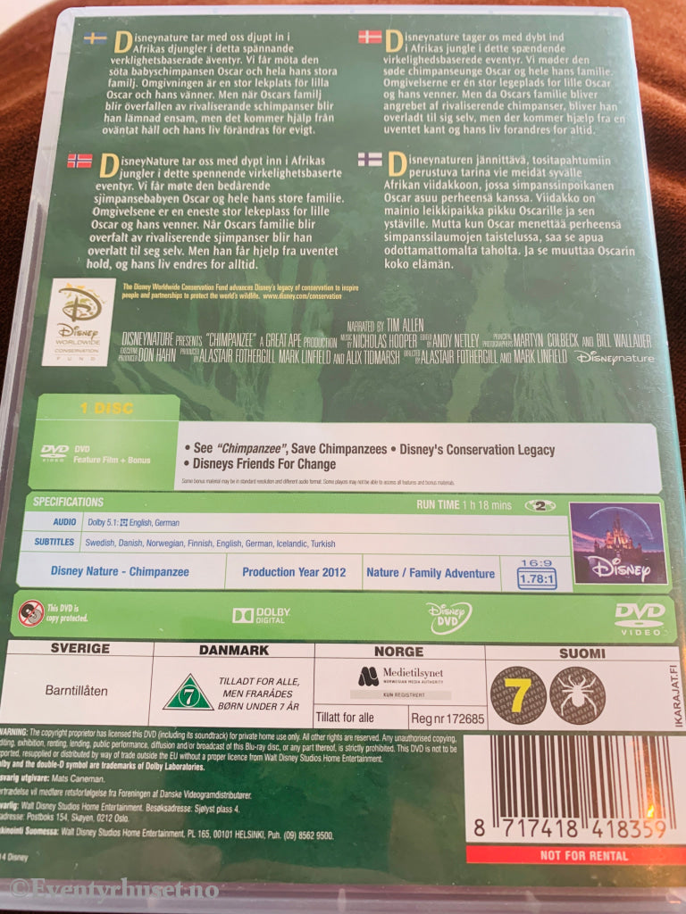 Disney DVD. Chimpanzee.
