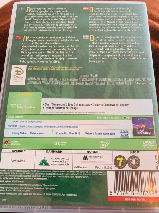 Disney DVD. Chimpanzee.