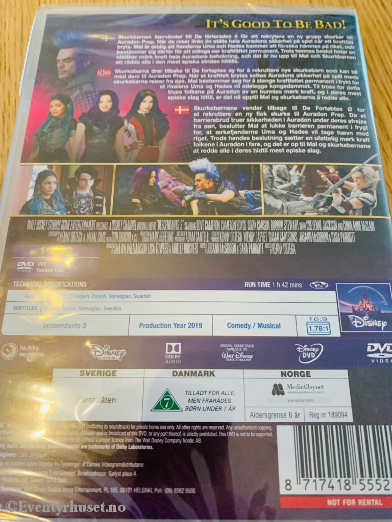 Disney Dvd. Descendants 3. Ny I Plast! Dvd