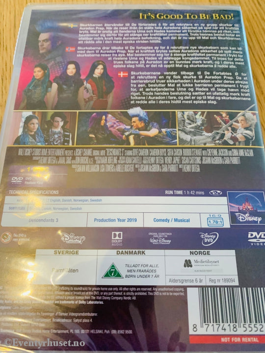 Disney Dvd. Descendants 3. Ny I Plast! Dvd