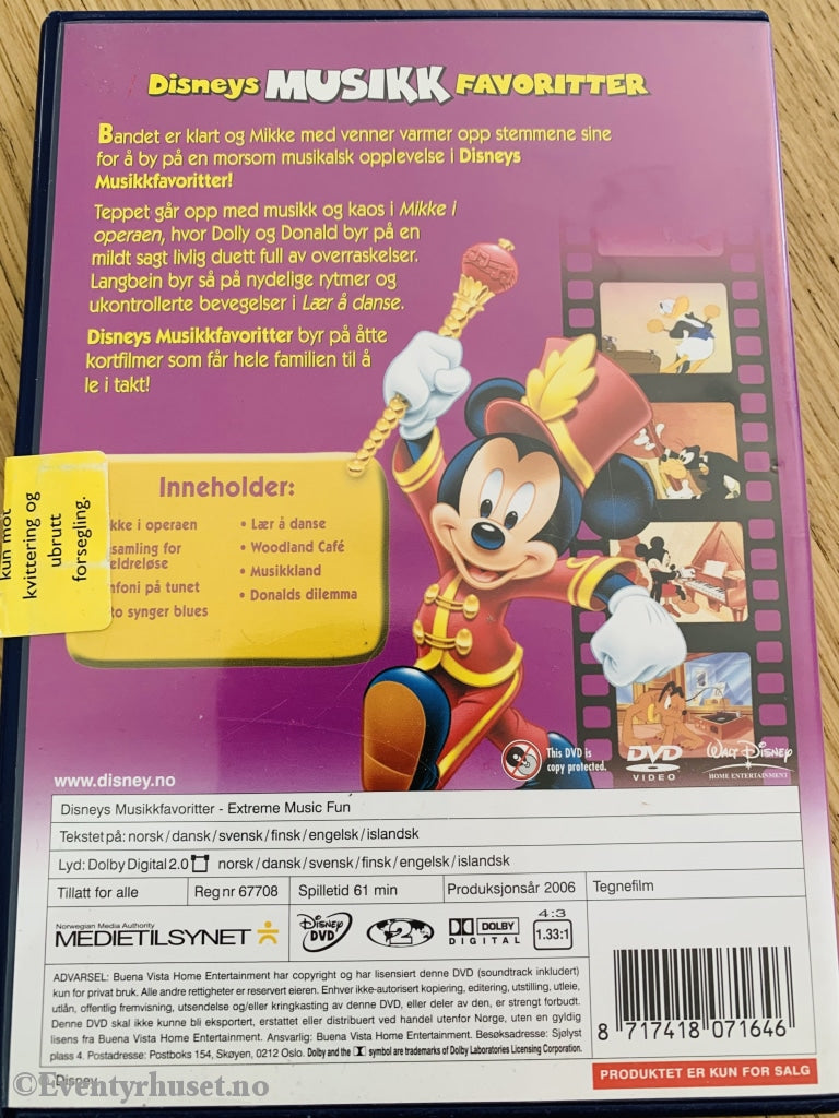 Disney Dvd. Disneys Musikkfavoritter. 2006. Dvd