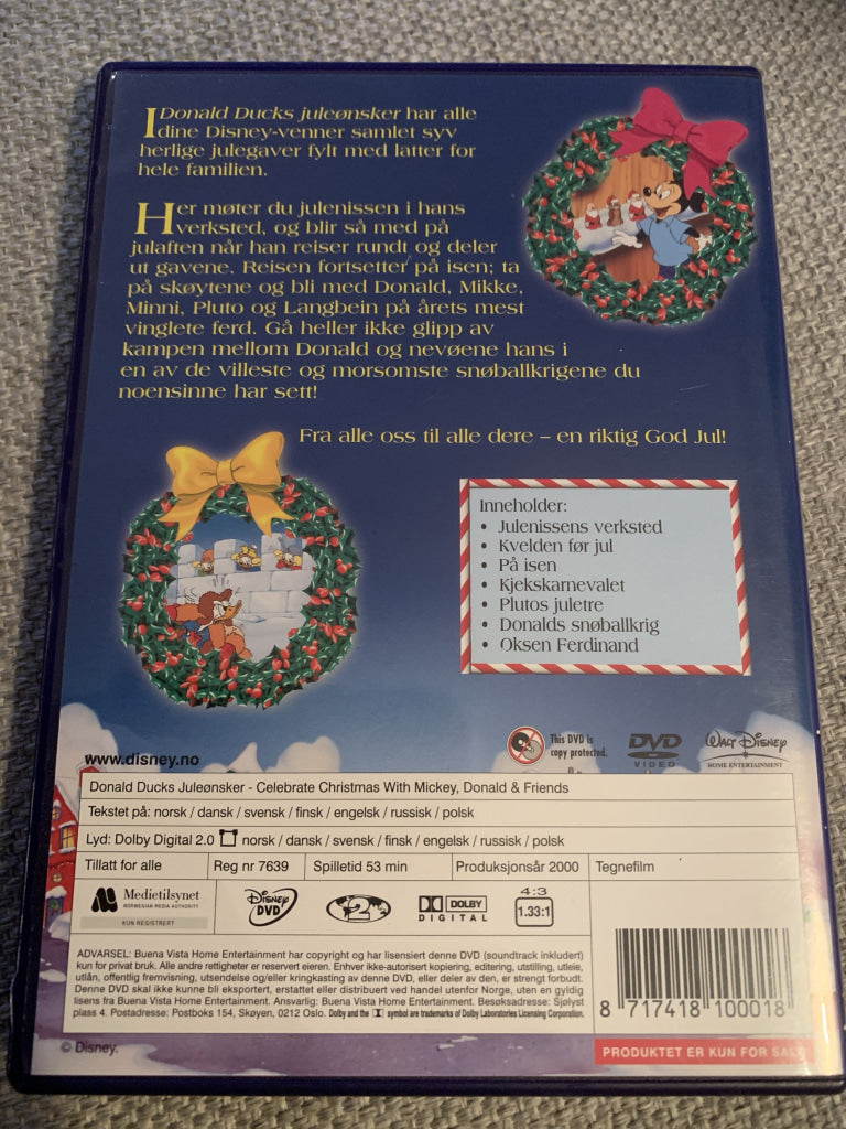 Disney Dvd. Donald Ducks Juleønsker. 2000. Dvd