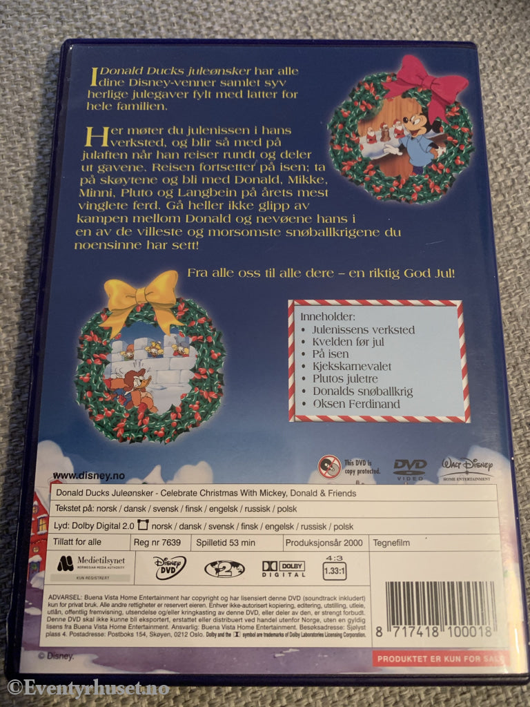 Disney Dvd. Donald Ducks Juleønsker. 2000. Dvd