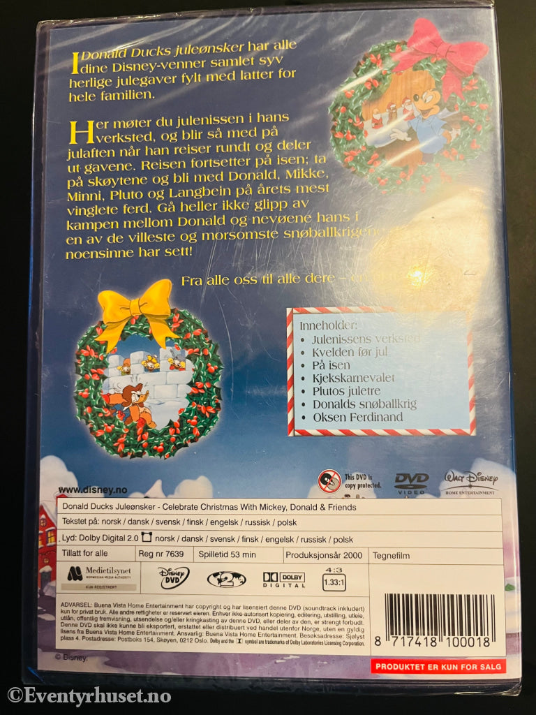 Disney Dvd. Donald Ducks Juleønsker. 2000. Dvd Ny I Plast!