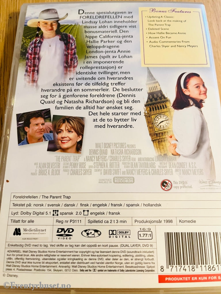 Disney Dvd. Foreldrefellen. 1998. Dvd
