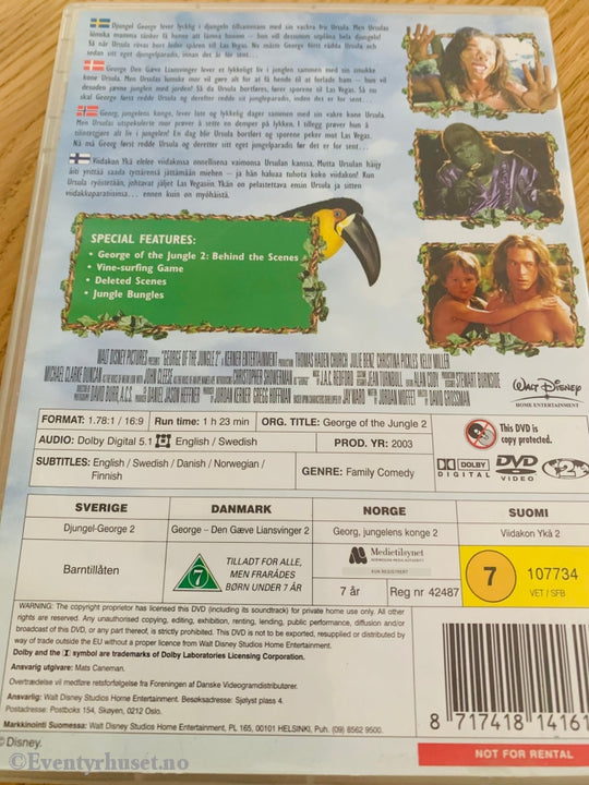 Disney Dvd. George Of The Jungle 2 (Georg Jungelens Konge 2). Dvd