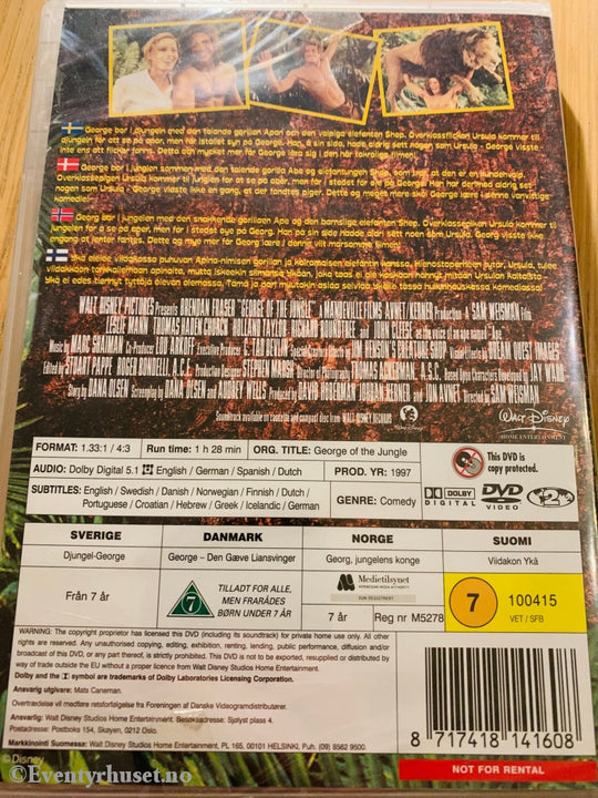 Disney Dvd. George Of The Jungle (Georg Jungelens Konge). 1997. Ny I Plast! Dvd