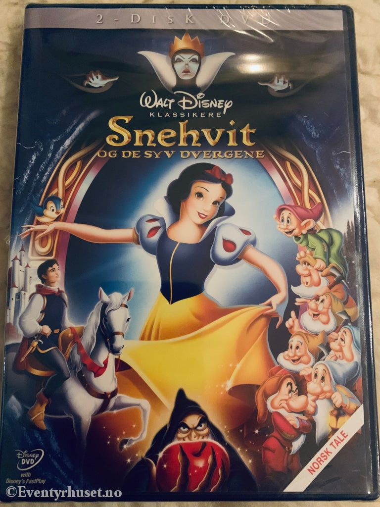 Disney Dvd Gullnummer 01. Snehvit Og De Syv Dvergene. 2 Disker! Ny I Plast!