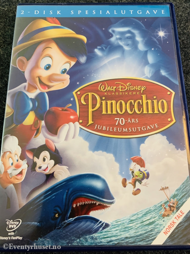 Disney Dvd Gullnummer 02. Pinocchio. 2-Disk Spesialutgave.