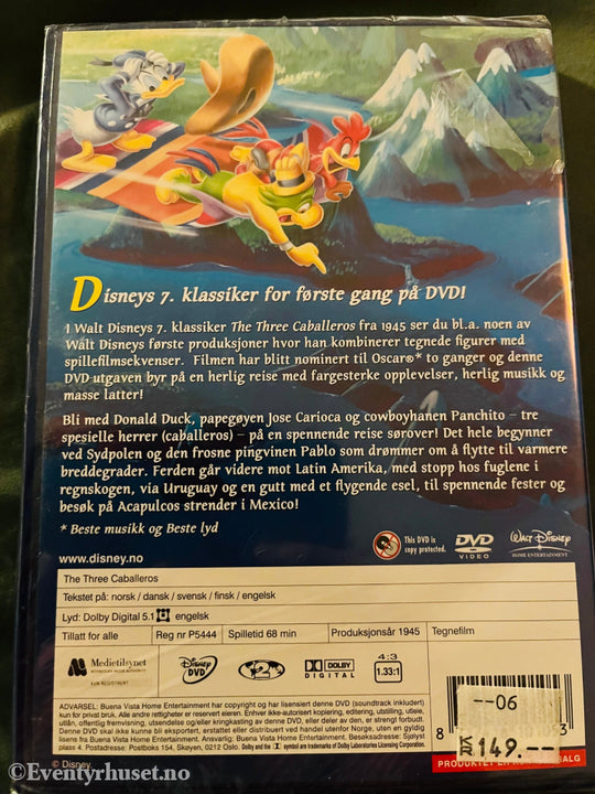 Disney Dvd Gullnummer 07. The Three Caballeros. Ny I Plast!