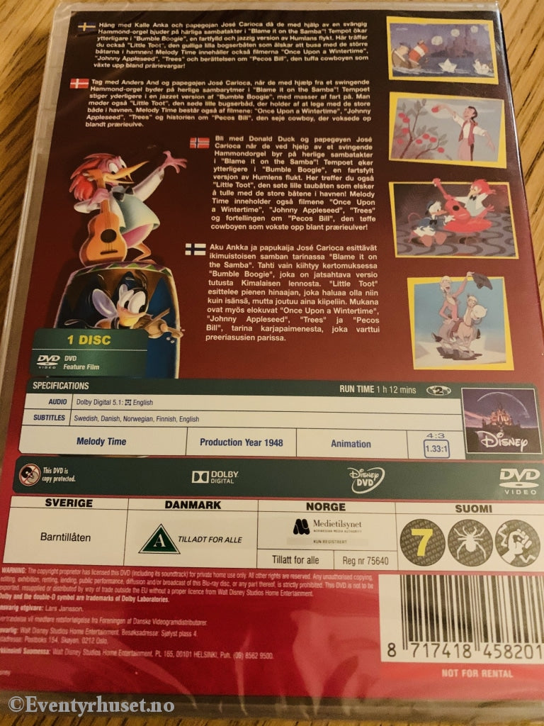 Disney Dvd. Gullnummer 10. Melody Time. 1948. Ny I Plast! Dvd