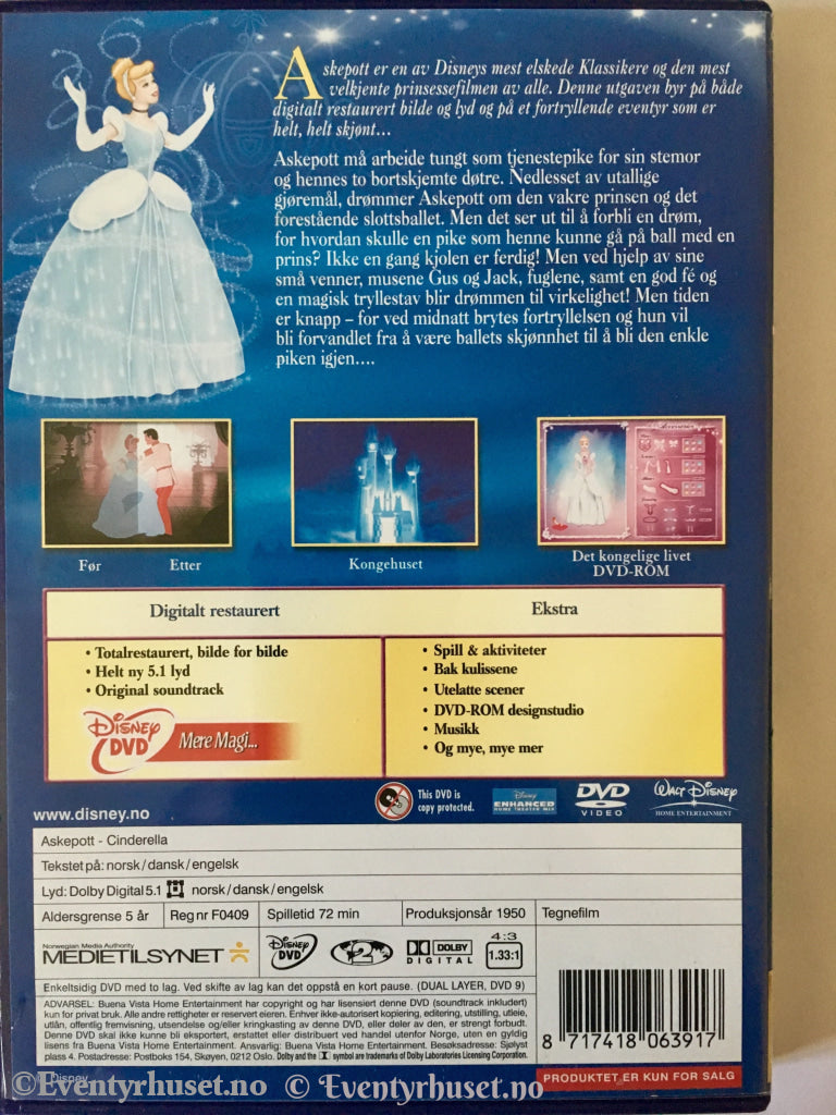 Disney Dvd Gullnummer 12. Askepott.