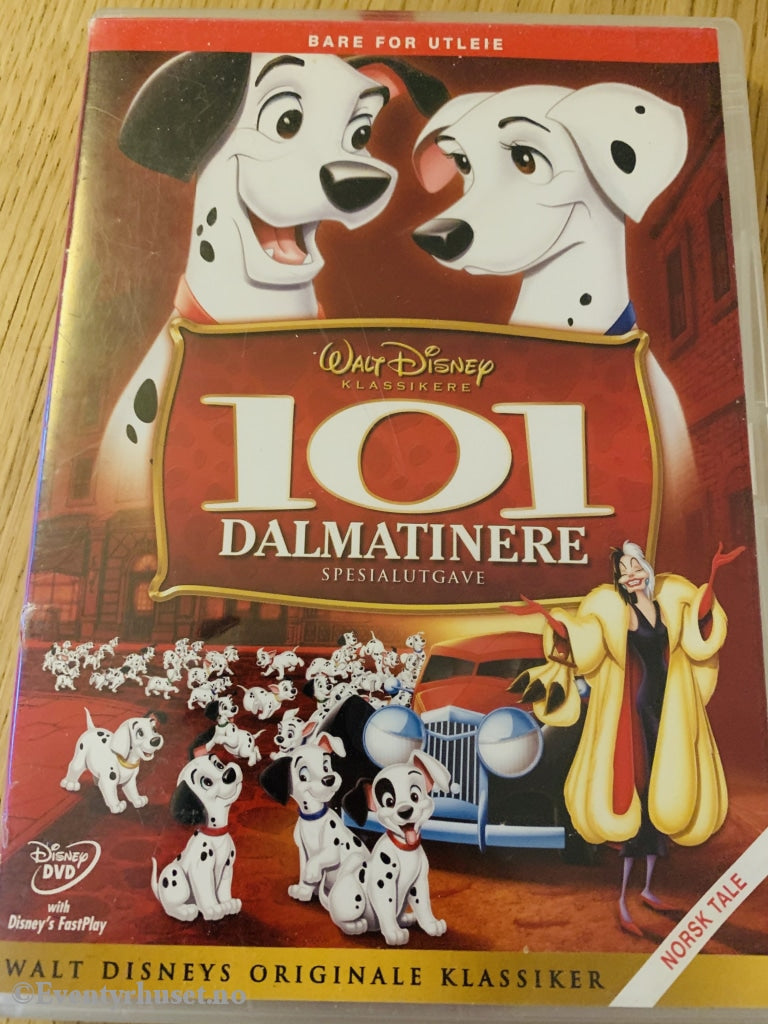 Disney Dvd Gullnummer 17. 101 Dalmatinere. Utleieeksemplar.