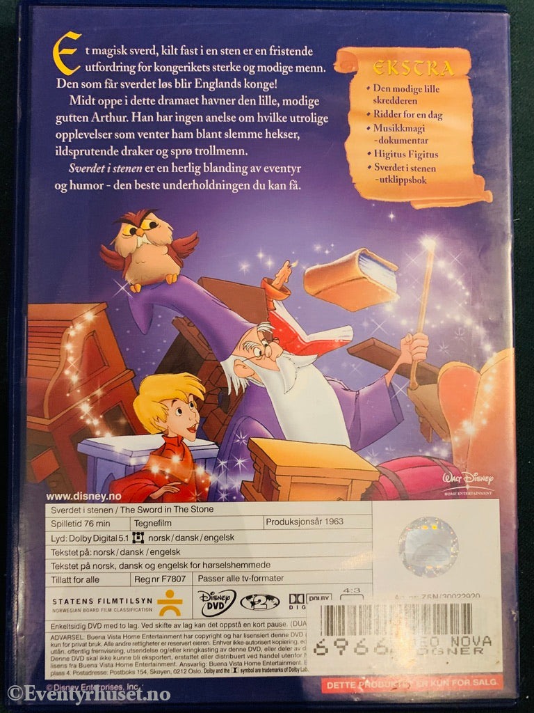 Disney Dvd Gullnummer 18. Sverdet I Stenen. 1963. Leiefilm!