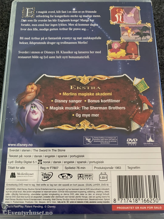 Disney Dvd. Gullnummer 18. Sverdet I Stenen. Spesialutgave. 1963. Dvd