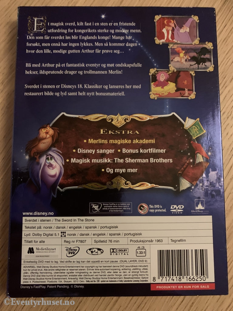 Disney Dvd. Gullnummer 31. Sverdet I Stenen. Spesialutgave. 1963. Dvd