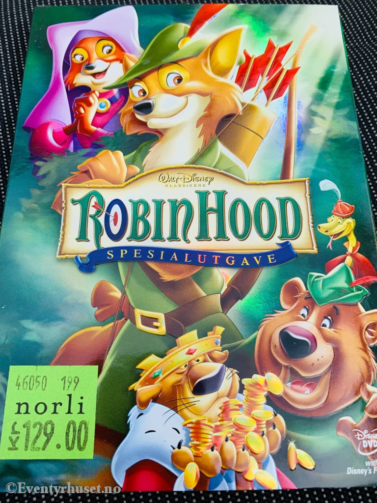 Disney Dvd Gullnummer 21. Robin Hood. Spesialutgave. Slipcase. Ny I Plast!